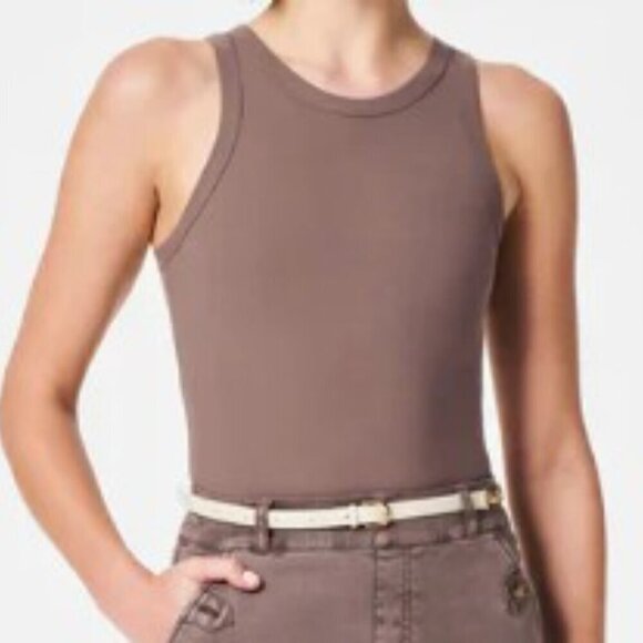 SPANX Tops - SPANX -Suit Yourself Racerback Ribbed Bodysuit - Smoke - Size: XL - NWT